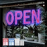 Open Sign for Business, 40"x14" Dimmable Large LED Open Signs with Hanging Installation for Bar Pubs Store Restaurant Office Hotel Salon Red & Blue