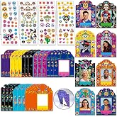 Day Of The Dead Decorations - Day Of The Dead DIY Paper Photo Frames Set | Mexican Sugar Skull Flower Stickers Picture Frames for Day Of The Dead Wall Hanging Decor or Tabletop Display Mexican Fiesta