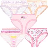 Tommy Bahama Girls Cotton Brief Underwear 5-Pack, Tagless Cotton Panties Multipack for Kids and Toddlers