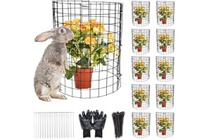 LAPEQQIOJEJ 10 Pack Plant Protector from Animals, 12x12 Inches Wire Plant Protector, Plant Cages to Keep Animals Out