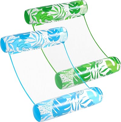 Sloosh 2 Packs Hammock Pool Floats Adults 4-in-1 Blue Green