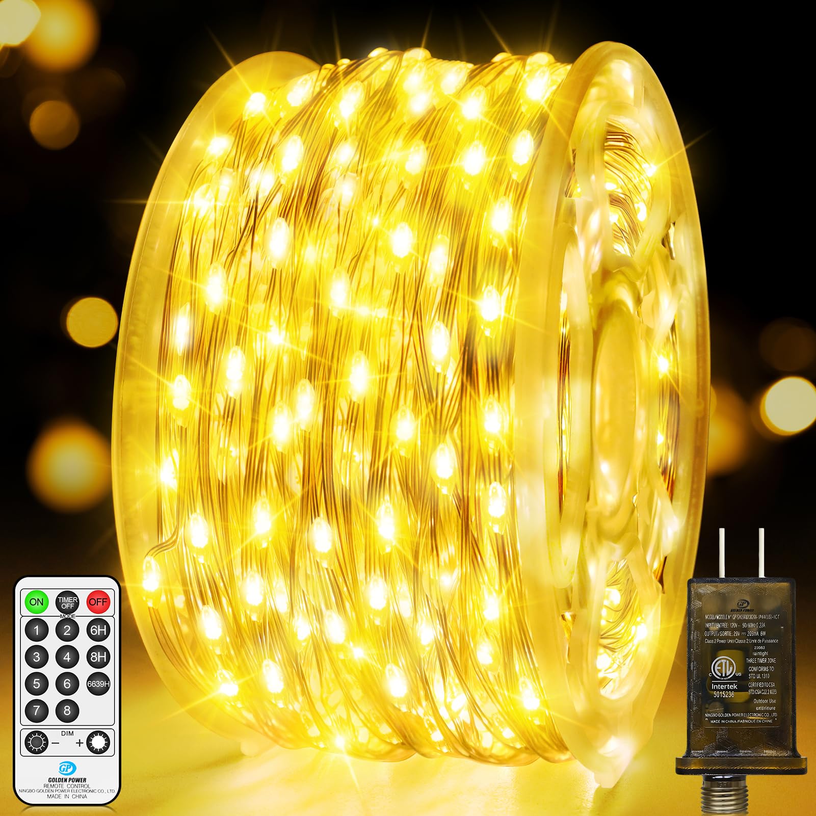 Photo 1 of 132 FT 400 LED Fairy Lights Plug in Christmas String Lights Outdoor Waterproof Twinkle Lights with Timer 8 Modes Memory for Holiday Wedding Party Tree Bedroom Garden Decorations-Warm White