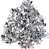 1000Pcs Horse Eye Rhinestones Horse Eye Faceted Glass Rhinestone Fancy Flatback Glass Crystals Beads(White)