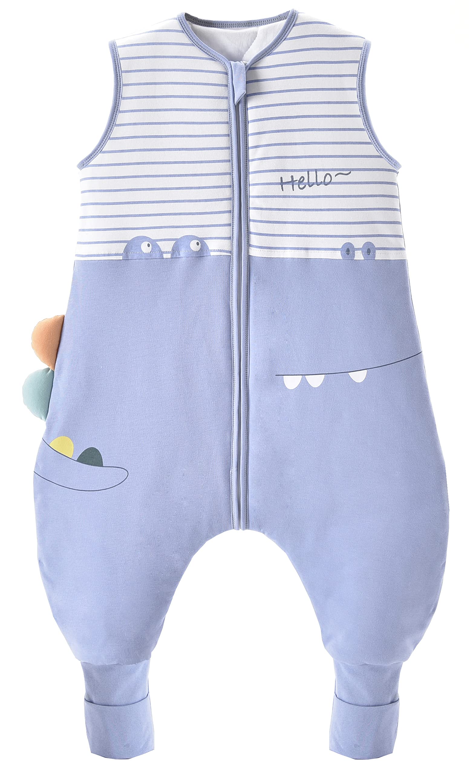 Chilsuessy Winter Baby Sleeping Bag with Feet 2.5 TOG Warm Baby Sleep Sack with Legs 100% Cotton Toddler Wearable Blanket Walker Sleep Sack for Boys and Girls, Blue Crocodile, 100cm/4-5 Years — image 1