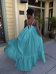 Women's Sexy Spaghetti Strap Sleeveless Ruffle Hem