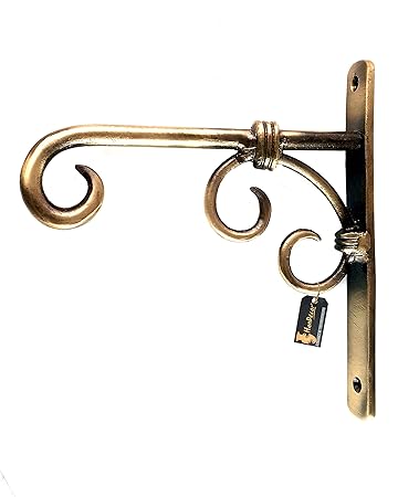 Two Moustaches Brass Wall Lantern Diya Hanger (6.5 x 1 x 7 inch, Brown)