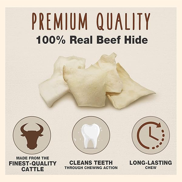 CADET PREMIUM GRADE BEEF HIDE FOR DOGS, RAWHIDE LONG LASTING DOG CHEWS, CHIPS, CURLS & ROLLS FOR SMALL/MEDIUM/LARGE DOGS