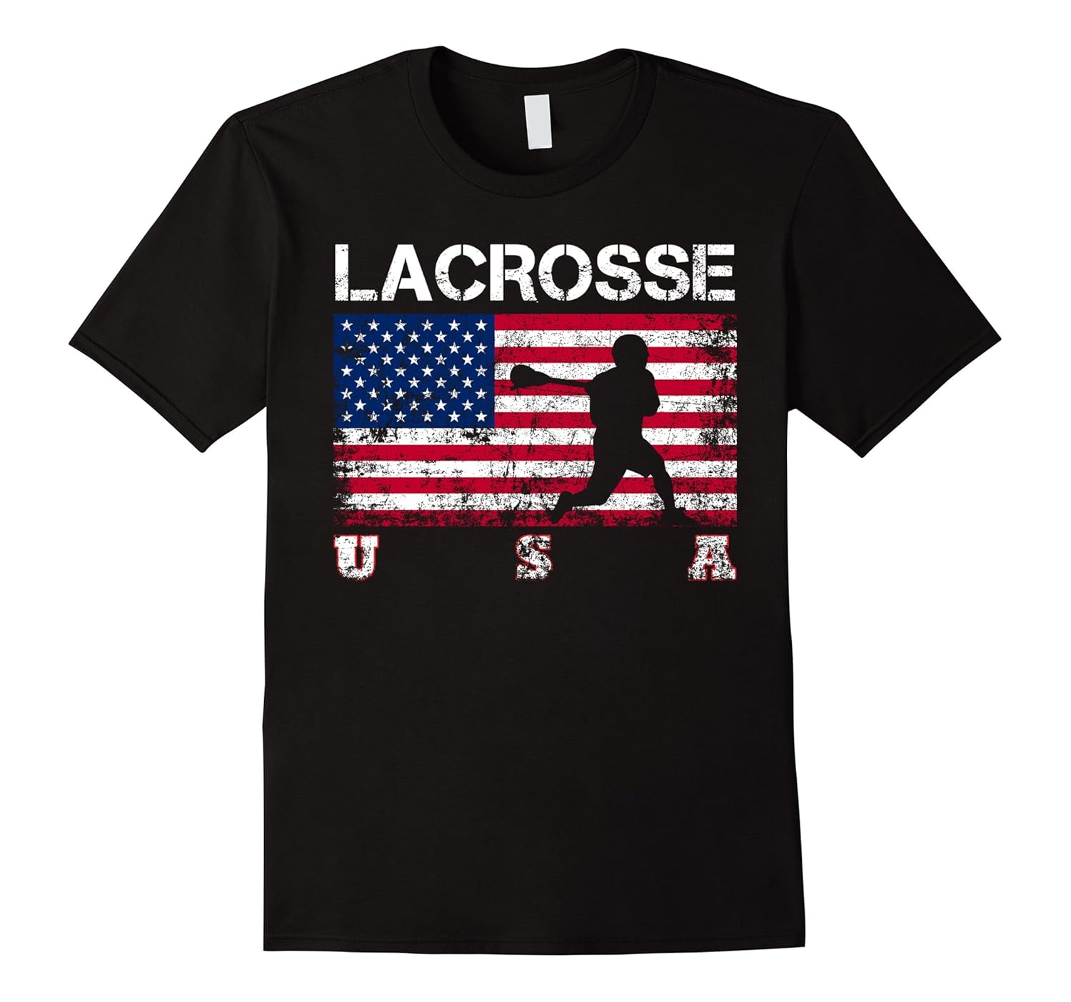 Lacrosse Team Gift American Flag Lacrosse TShirtCL Colamaga