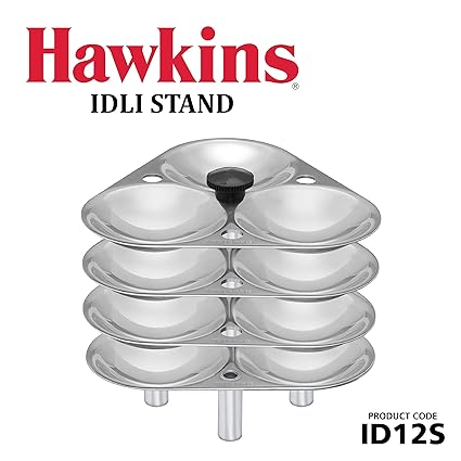 Hawkins Mini Idli Stand for Pressure Cooker-Silver, 3-Litre (Maked 12 Small Idlis)