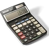 Victor 12-Digit Dual Power Desk Calculator, Black (1180-3A) | Extra Large Adjustable Angle LCD Display, Business/Financial Calculator, 6.5 x 4-Inches, Black