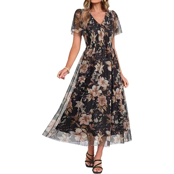 lisbeth midi dress blue floral Petal and Pup Women's Lisbeth Midi Dress