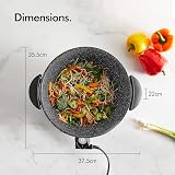 VonShef Electric Wok 5L Non-Stick Pan 1400W 230°C Lid Cool Touch view 7