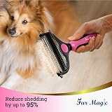 Fur Magic Deshedding and Dematting Comb Double Sided Brush Pink view 2