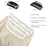 AliLeader Ash Blonde Clip-In Hair Extensions 20in 4pcs Synthetic Wavy view 3