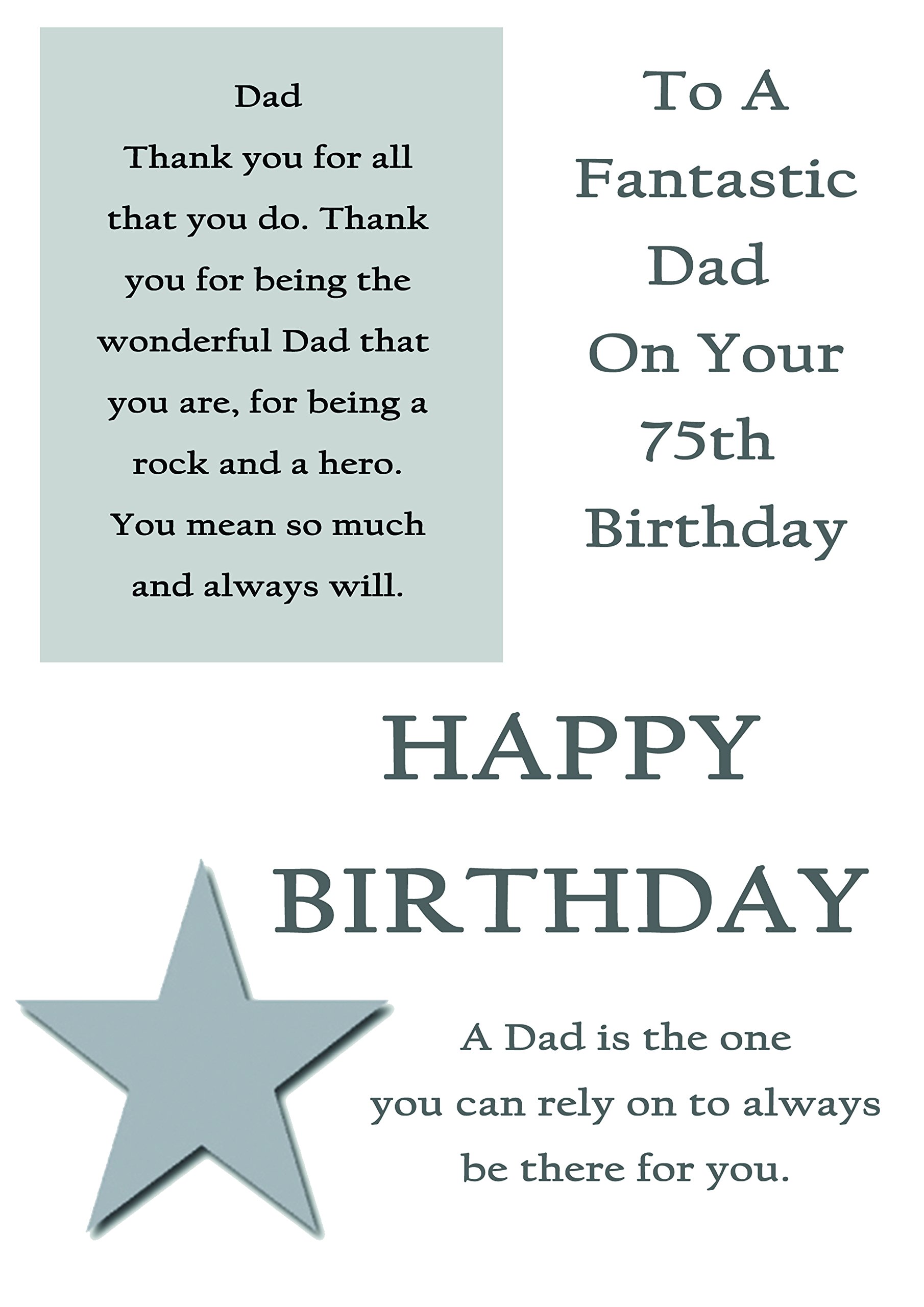 Happy 75th Birthday Dad Dad 75Th Birthday Card With Removable Laminate- Buy Online In Bahrain At  Worldmall - Bahrain - 55284109.