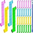 WILLBOND 40 Pieces Flexi Rod Hair Roller Kit, No Heat Hair Curlers Styling, 4 (7.87 Inch, Pink, Blue, Yellow, Green)