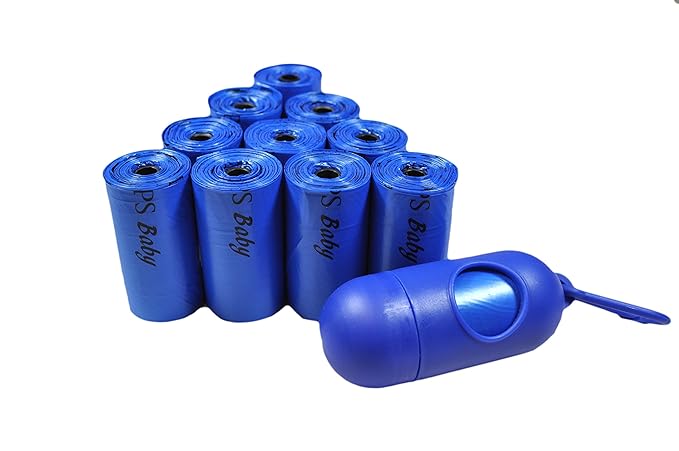 Unscented Disposable Diaper Refill Bags with Dispenser, 220 (Blue)