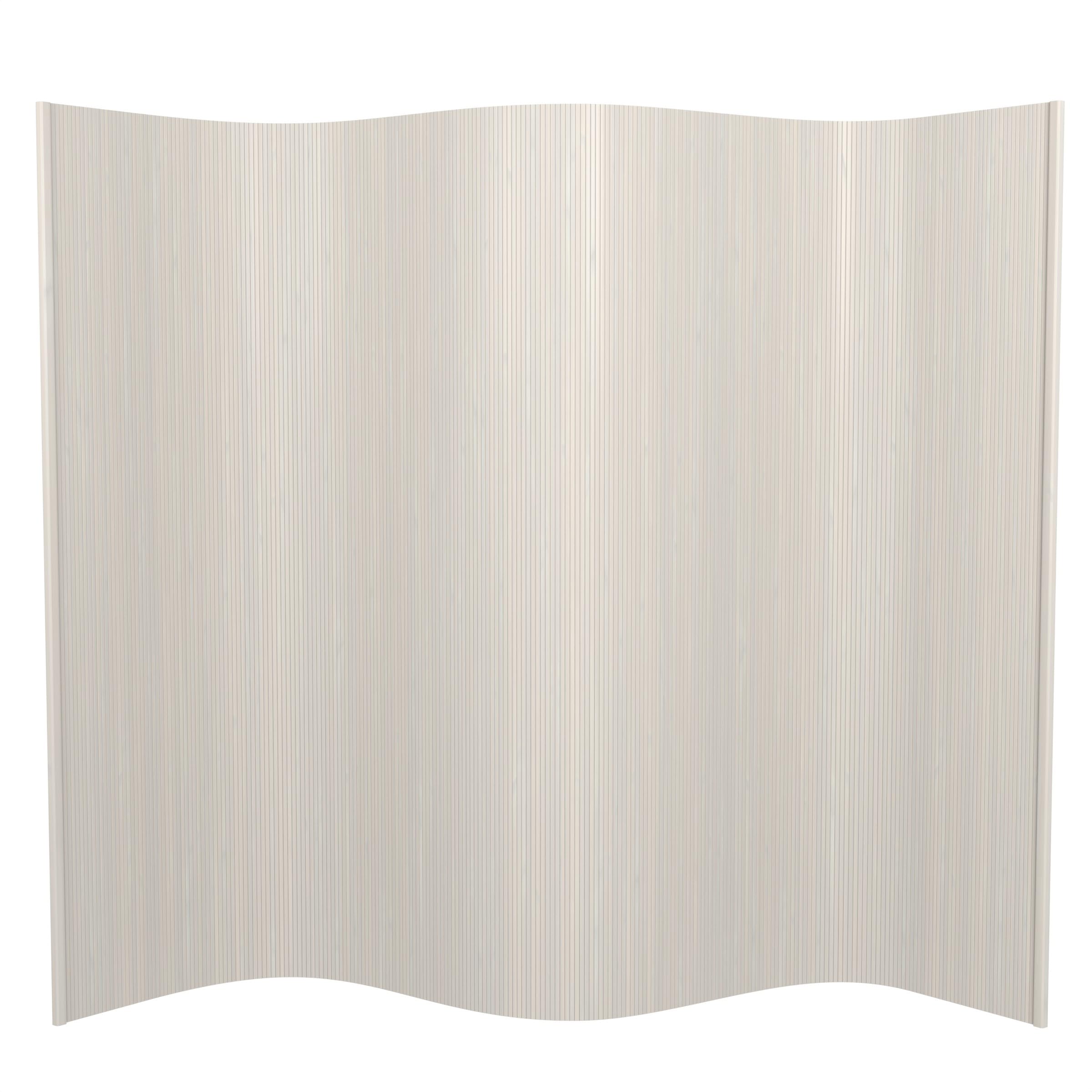 Photo 1 of 6 ft. Tall Bamboo Wave Screen - Rustic White