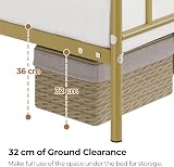 Yaheetech 4ft6 Double Bed Frame Cloud Headboard Metal Slats 363kg Gold view 7