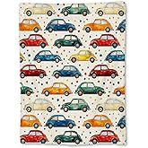Ti Caldi Colorful Vintage Cars Blanket, Soft Flannel Throw Blanket for Couch, Bed, Travel, Living Room & Home Decor, Cozy Lightweight Warm Fluffy Fuzzy Blankets for Adults Kids Women 60×50 in