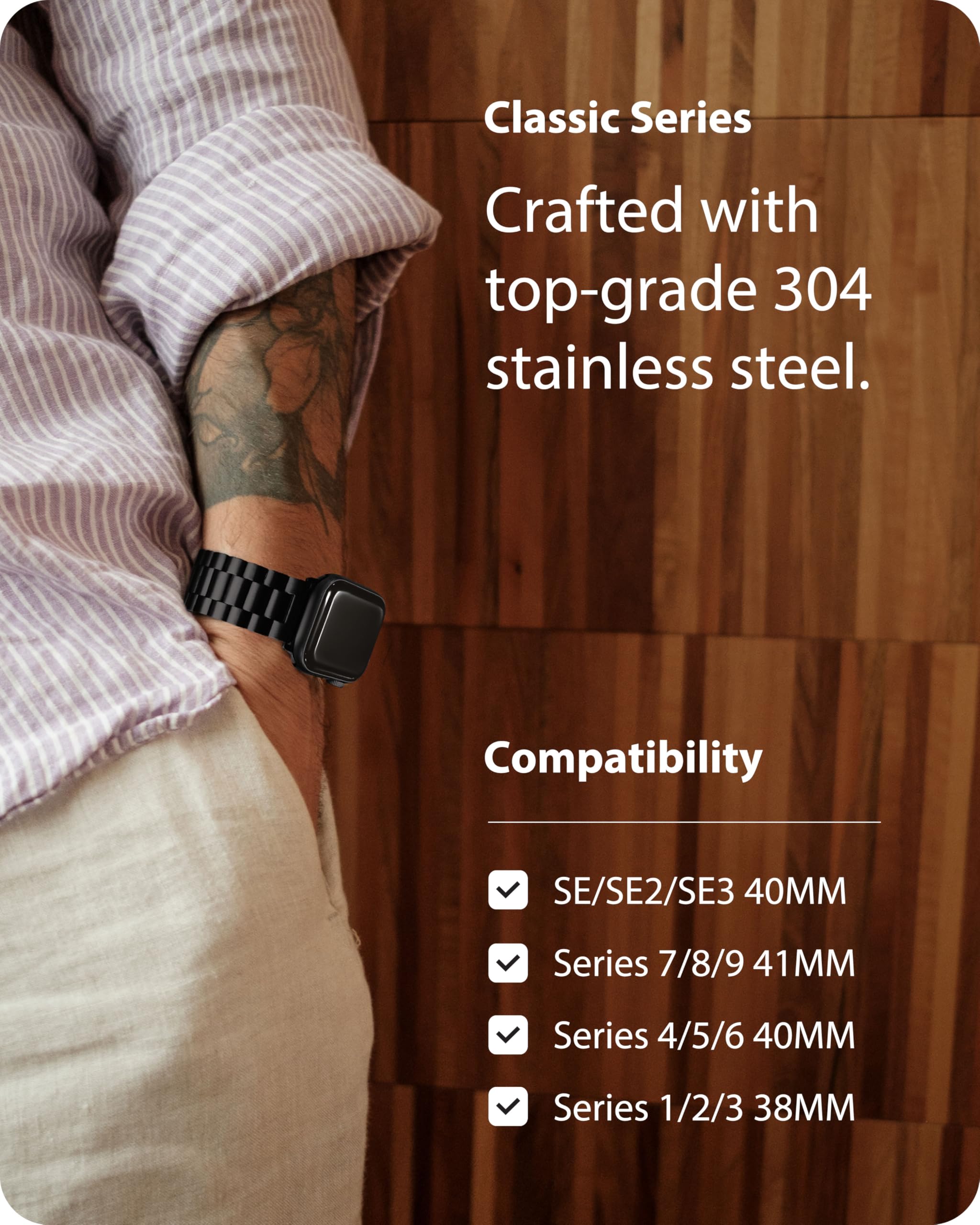 Fullmosa Metal Band Compatible with Apple Watch Bands 41mm 40mm 38mm 46mm 49mm 45mm 44mm 42mm, iWatch Band with Case for Apple Watch Series 11 10 9 8 7 6 5 4 3 2 1 SE3/2/1 Ultra3/2/1, 38mm 40mm 41mm Black