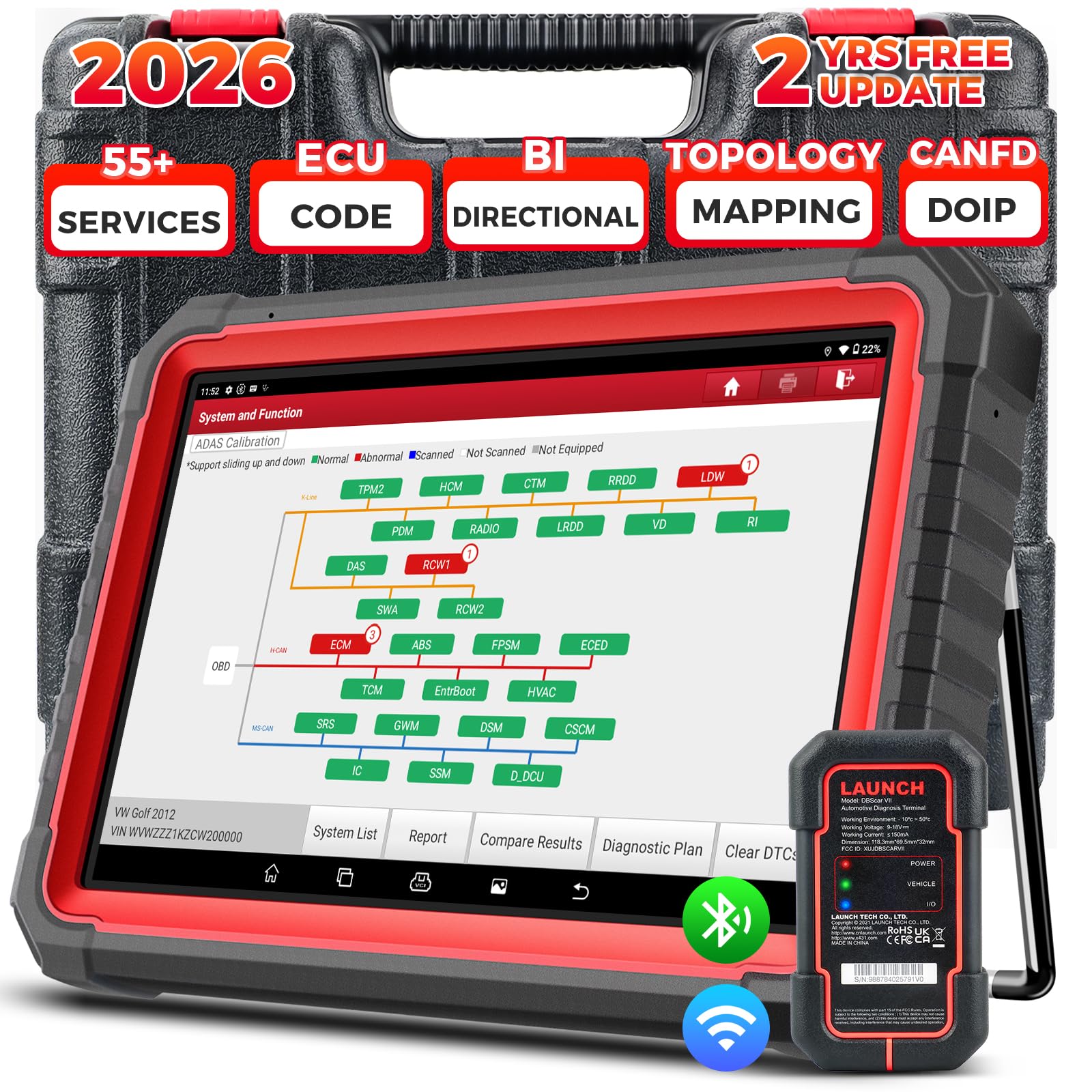 Photo 1 of **MISSING CODE READER**
LAUNCH X431 PRO3S+ V5.0 2026 Upgraded Bidirectional Scan Tool, OEM Topology Map, Scan HD Trucks, ECU Code, 55+ Services, Full System, CAN FD & DOIP, FCA AutoAuth, V.AG Guided, 2 Yrs Update