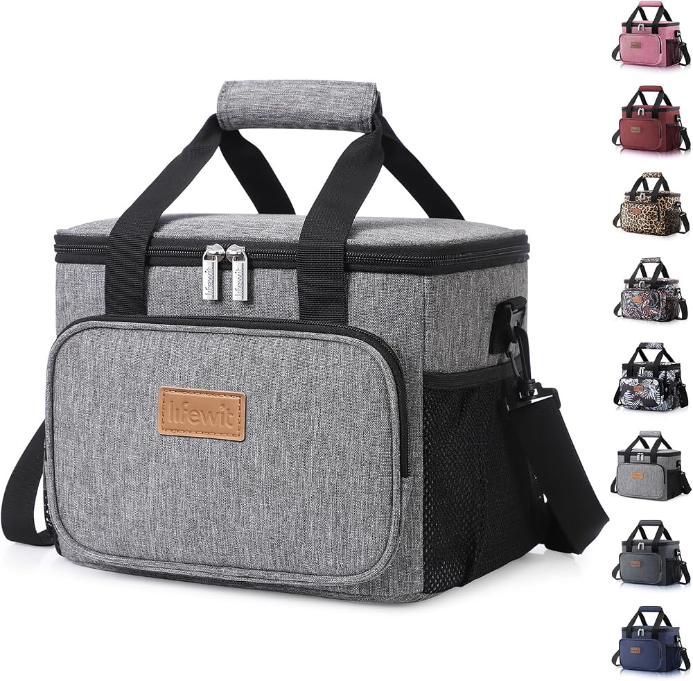 Lifewit Lunch Bag 24L Insulated Cooler Grey 40 Can Adult Portable
