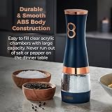 Tower Midnight Blue Rose Gold Battery Salt Pepper Mills Adjustable Ceramic view 3