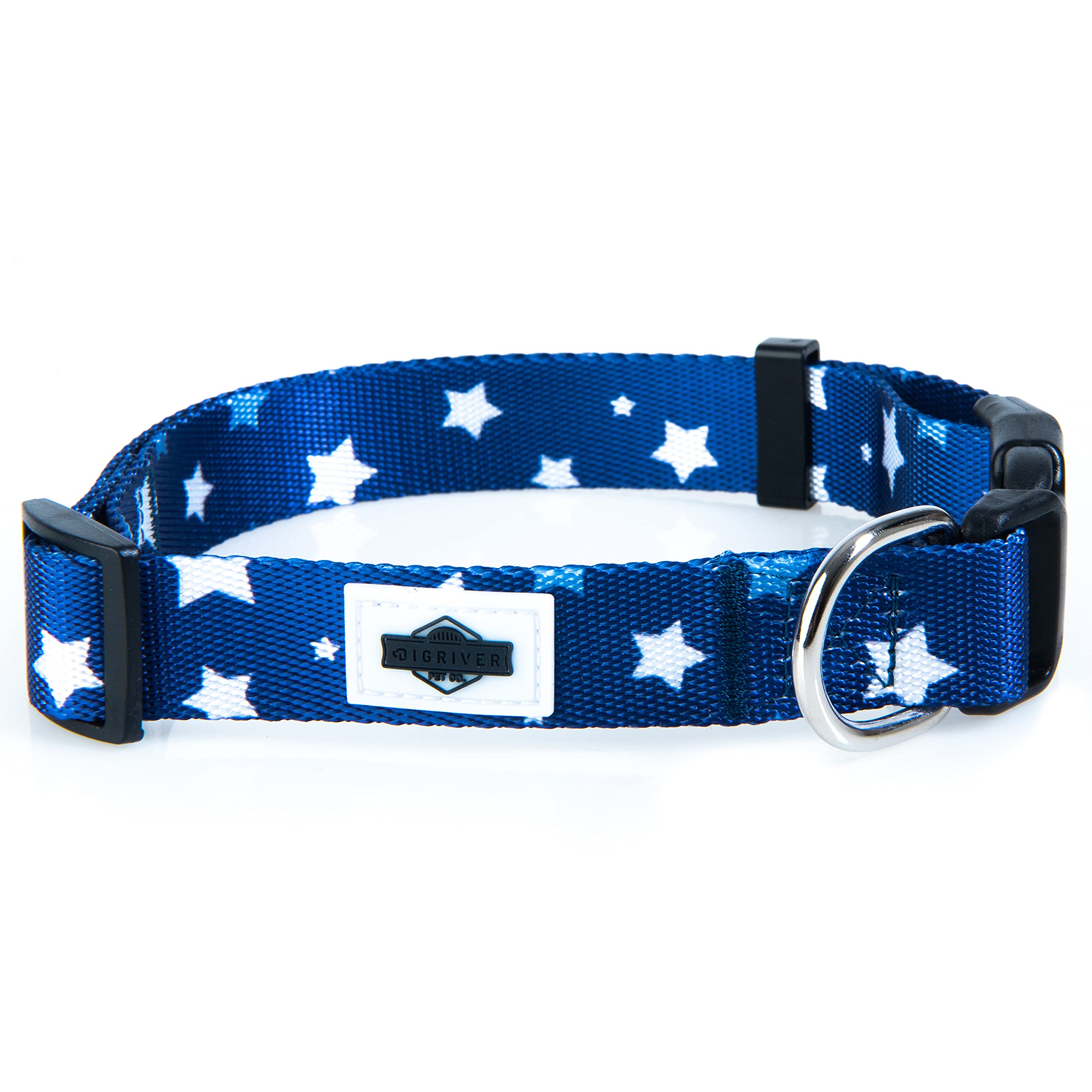 Big River Pet Co. Dog Collar With Safety Buckle, Comfortable Soft Touch Material, Lightweight Durable Construction, Adjustable (26-36 CM) For Small Dogs & Puppies- (Night Sky, Small)