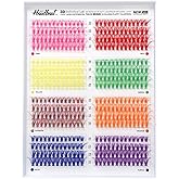 3D Colored Lash Clusters 416 Pcs 8 Colors D Curl Faux Mink Lashes Colorful Individual Lashes Extension 10mm 12mm 14mm 16mm Mi