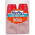 Hefty Disposable Mini Plastic Cups, Red, 2 Ounce, 30 Count (Pack of 10), 300 Total