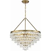 Crystorama Calypso 8 Light Crystal Teardrop Vibrant Gold Chandelier