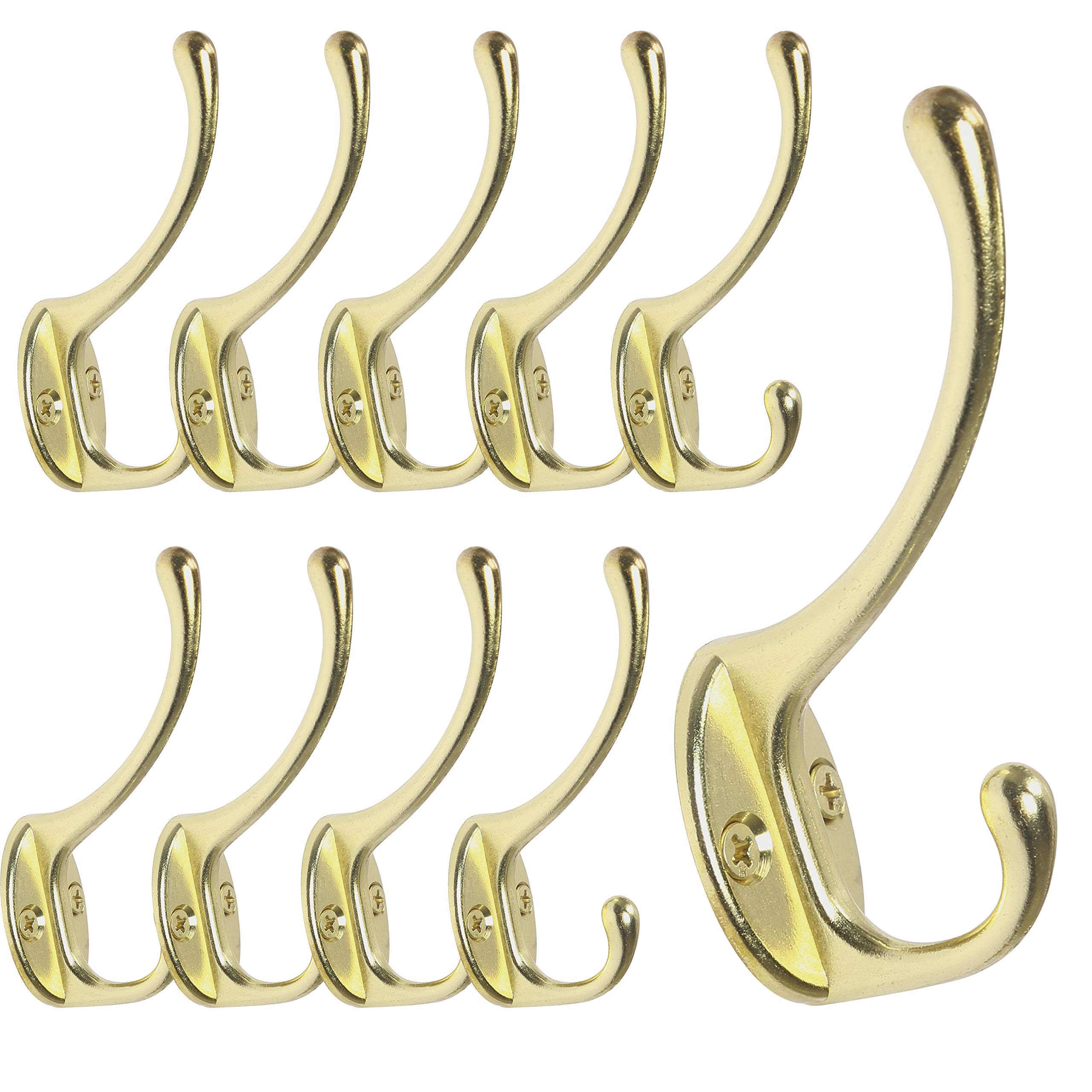 Photo 1 of Dseap Coat Hooks Wall Mounted, Pack of 10, Metal Hooks for Hanging, Gold