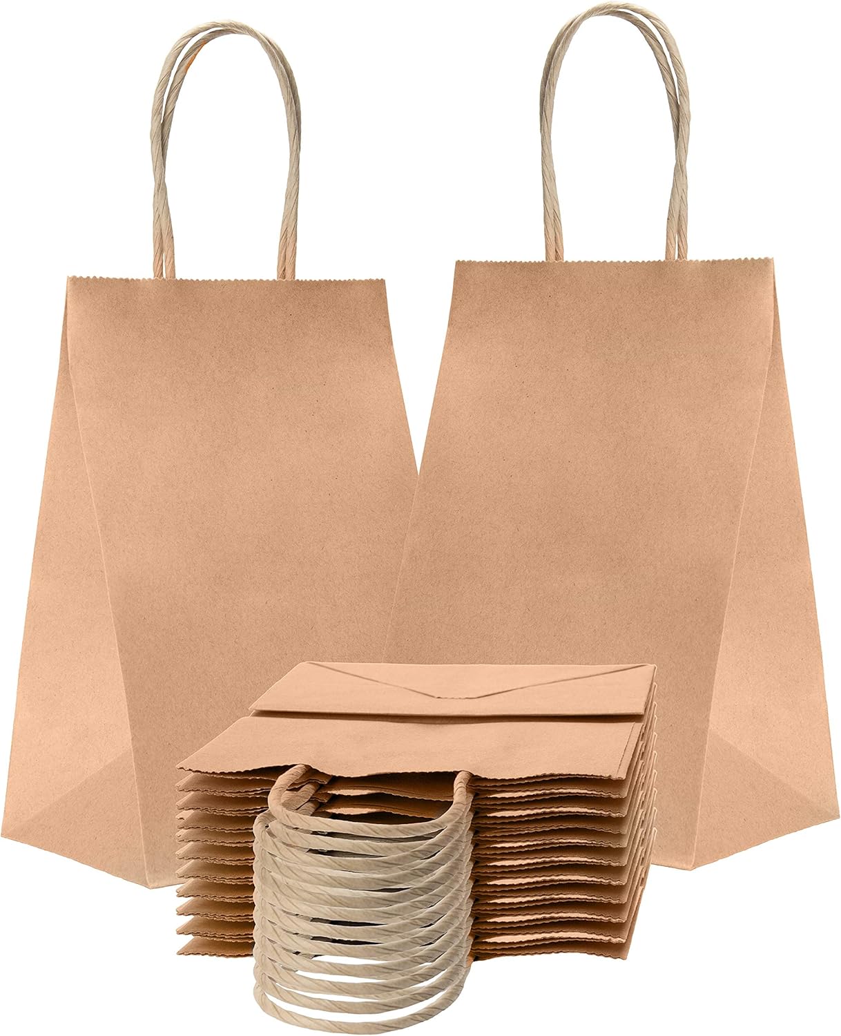 Gift Bags 100Pc 16X6X12 Wholesale Large Brown Kraft Paper