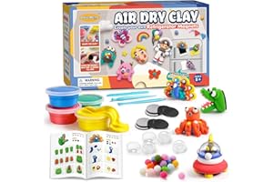 Drama Planet Air Dry Clay Kit for Kids, Create Your Own Refrigerator Magnets with Modeling Clay, Art Activity Set, Craft Project Gifts for Boys & Girls