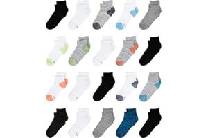 Hanes boys Hanes Boys' Socks, Super Value 20-pair Socks, Ankle and No Show Multi-packs
