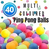 WHEELIO 40 Pack Ping Pong Balls 40mm PP Plastic Multi-Colored for Craft Party view 1