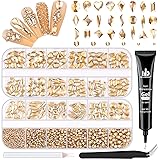 1680Pcs Champagne Gold Glass Nail Rhinestones
