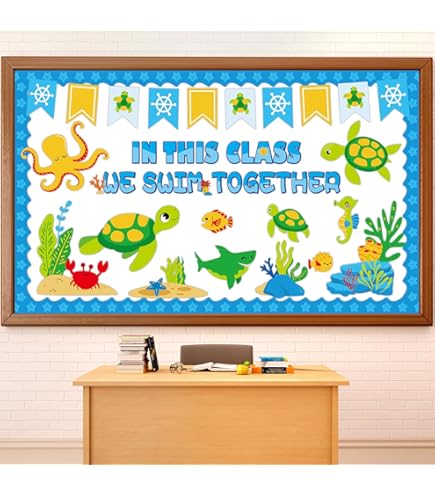 thumbnail image 2 of Ocean Theme Decor Under The Sea Bulletin Board Set - 3D Ocean Animals Classroom Decor With Bible Verse Cutouts 3D Sea Animals Bible Verse Classroom 2 of 12
