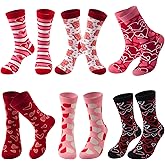 TENYSAF Fun Valentine Socks for Women - Funny Xmas Gifts for Female Novelty Cozy Crew Cotton Sock Set