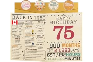 75th Birthday Card, 75th Birthday Decorations for Women Men, Happy Birthday Cards for 75 Year Old Grandpa Grandma, 75th Birth
