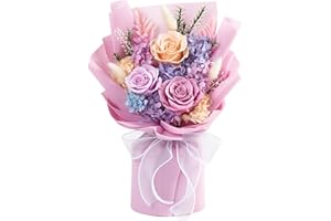 POMINEL Preserved Roses Flowers Bouquet Gift Box Forever Bouquet for Valentine's Day Anniversary Birthday Mother's Day-Pink