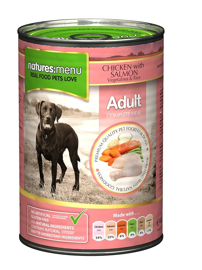 Nature's Menu Dog Food, Chicken and Salmon, 400g Cans (Pack of 12