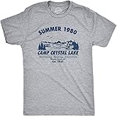 Crazy Dog Men's T Shirt Camp Crystal Lake 1980 Spooky Halloween Graphic Novelty Tees