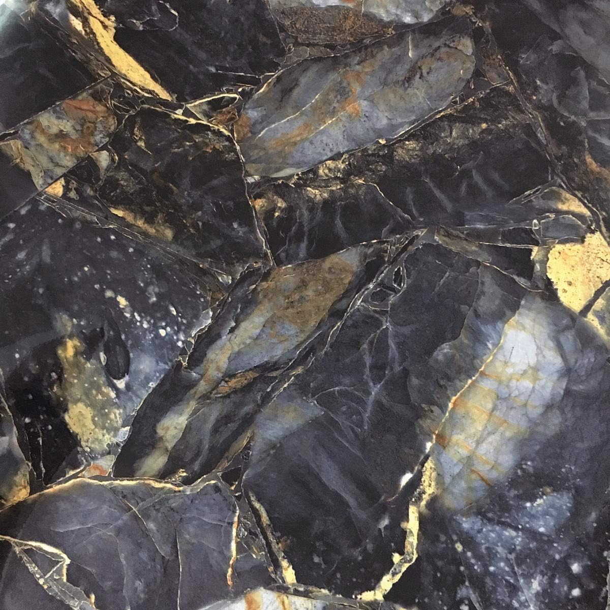WDragon Gloss Blue Stone Marble Look Paper Granite Effect Vinyl Wrap Kitchen Countertop Adhesive Paper Peel Stick Wallpaper Home Decal 40cm by 200cm - Image 3