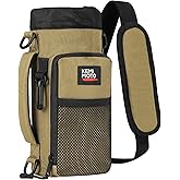 KEMIMOTO Water Bottle Holder Bag, Water Bottle Carrier with Adjustable Shoulder Strap, Water Bottle Pouch Holder for Hiking, Camping, Fishing, Compatible with YETI Stanley SLM 32 oz, 40 oz, 64 oz