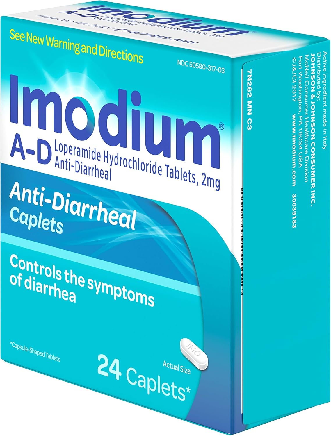 Imodium A-D Diarrhea Relief Caplets, Loperamide Hydrochloride, 24 ct: Health & Personal Care