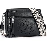 APHISON Crossbody Bags for Women Trendy, Leather Crossbody Purses Shoulder Handbags with Adjustable Guitar Strap