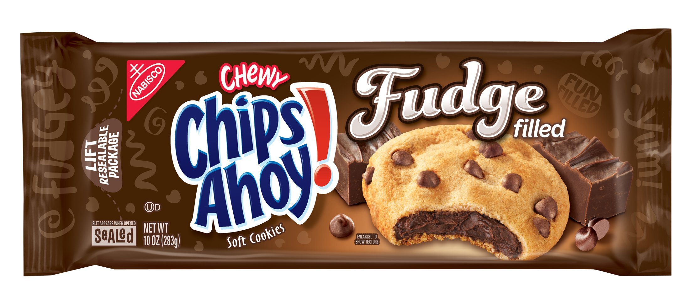 Galleon Chewy Chips Ahoy! Fudge Filled Soft Cookies , 10Ounce (Pack