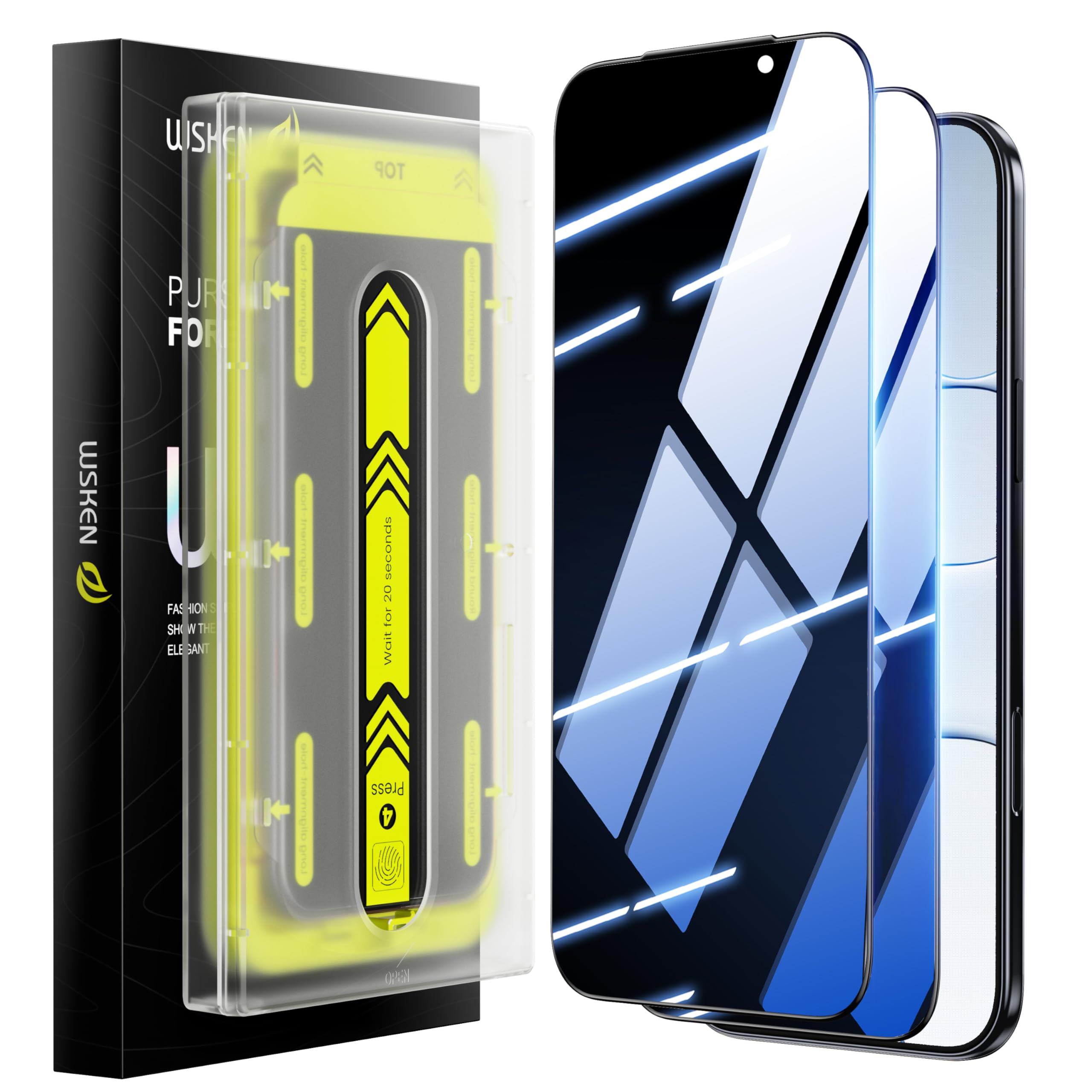 WSKEN for iPhone 15 Pro Privacy Screen Protector - [28°Anti Spy][Auto-Dust Removal] Full Coverage 9H Hardness Tempered Glass Easy Installation,Bubble Free,Anti Fingerprint,Anti Scratch,2 Pack